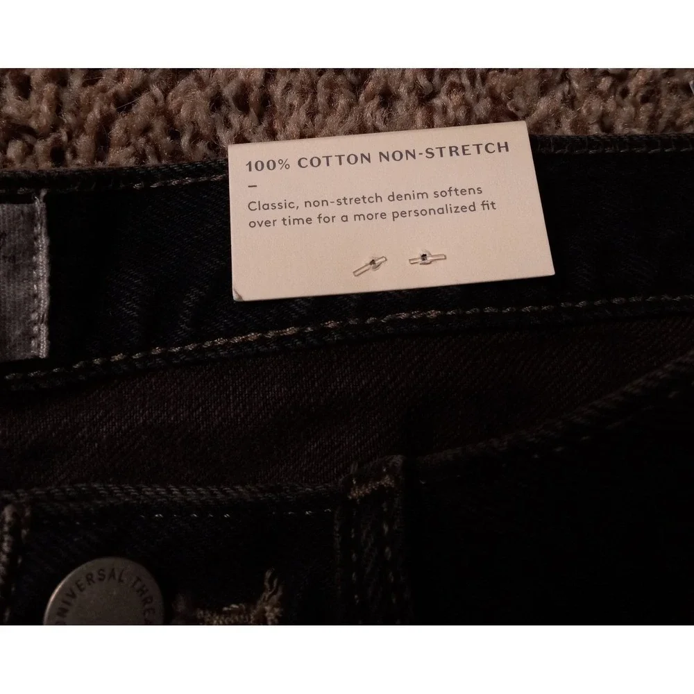 Universal Thread Womens Mid-Rise 90s Baggy Shorts‎ Black Denim 4 4